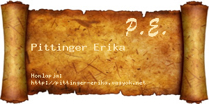 Pittinger Erika névjegykártya